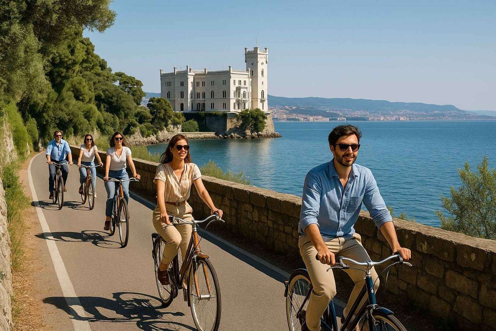 Tour in e-bike di Trieste: centro storico, Castello di Miramare e gelato