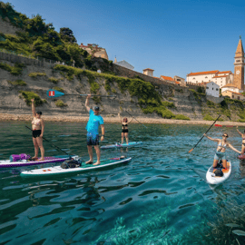 Piran: SUP Tour with Old Town Views & Marine Farm