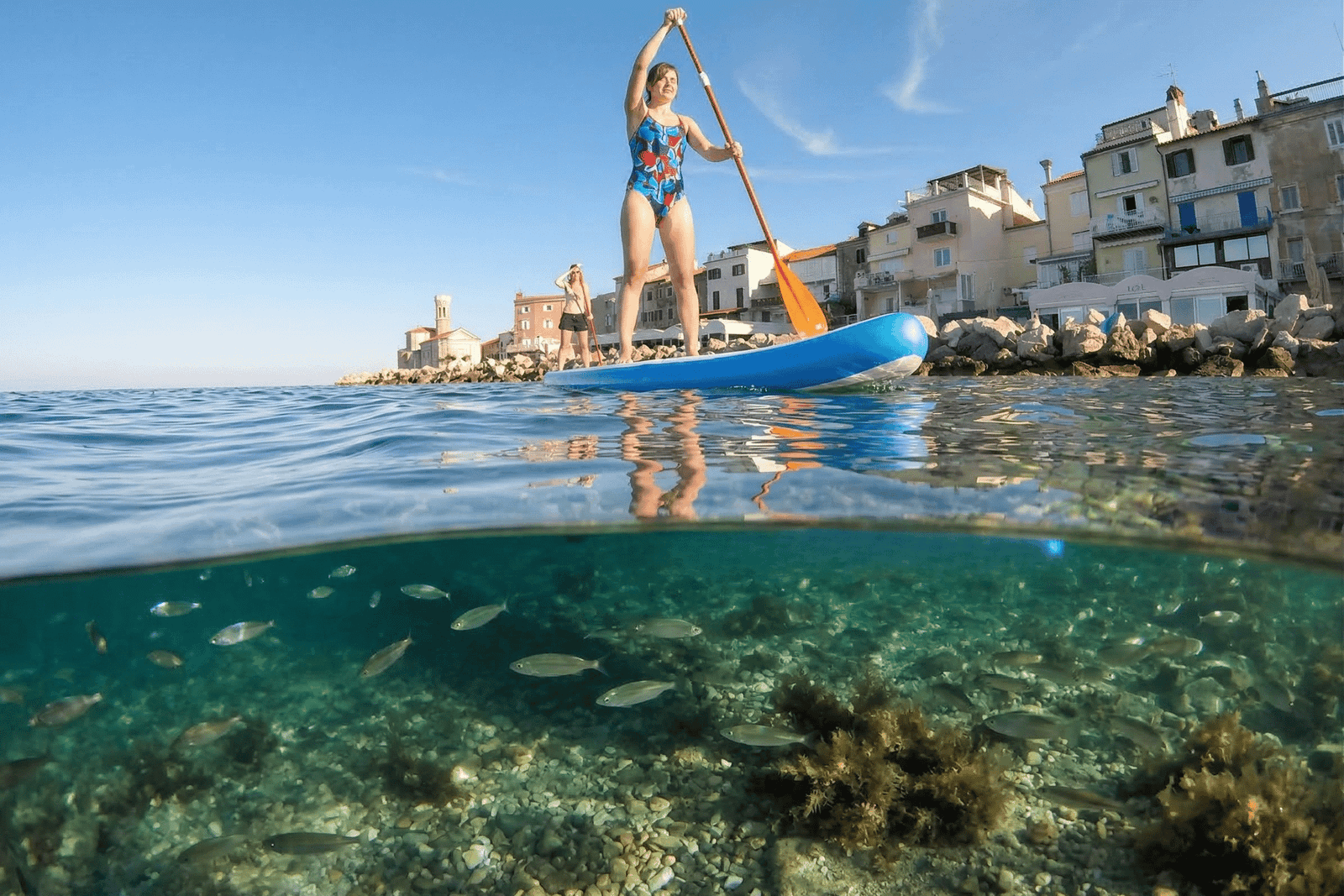 Piran: SUP Tour with Old Town Views & Marine Farm