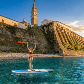 Piran: SUP Tour with Old Town Views & Marine Farm